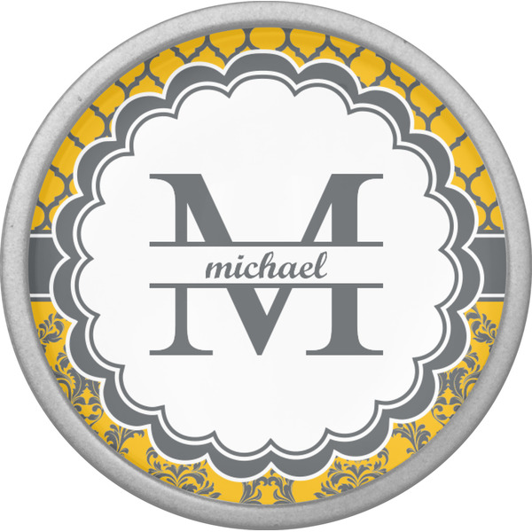 Damask & Moroccan Cabinet Knob - Nickel - Front