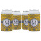 Damask & Moroccan Can Cooler (12 oz) - Set of 4 w/ Name and Initial