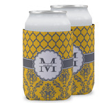Damask & Moroccan Can Cooler (12 oz) w/ Name and Initial
