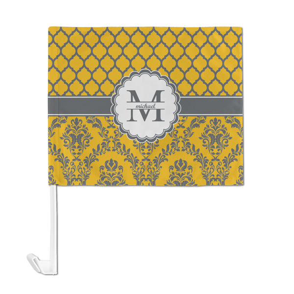 Damask & Moroccan Car Flag - Large - FRONT