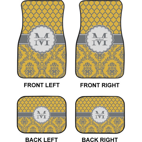Damask & Moroccan Car Floor Mats Set (2F + 2B)
