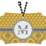 Damask & Moroccan Rear View Mirror Ornament (Personalized)