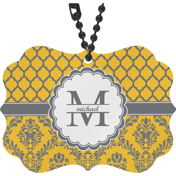 Custom Damask & Moroccan Rear View Mirror Charm (Personalized)