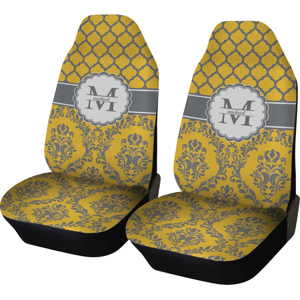 Custom Damask & Moroccan Car Seat Covers (Set of Two) (Personalized)