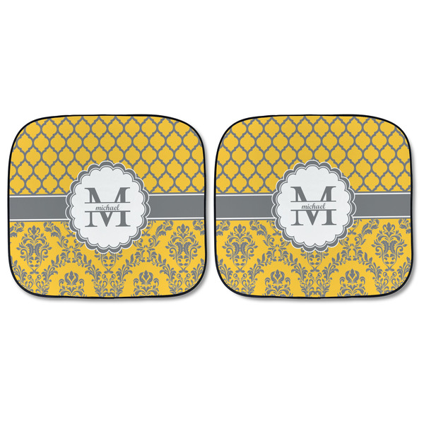 Damask & Moroccan Car Sun Shades - FRONT
