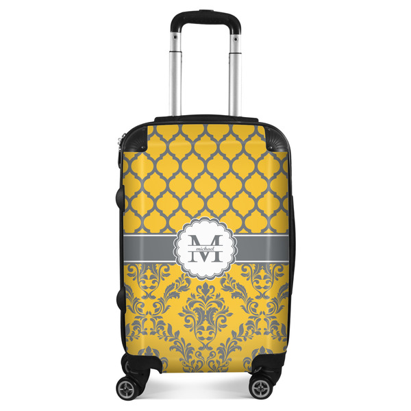 Custom Damask & Moroccan Suitcase - 20" Carry On (Personalized)