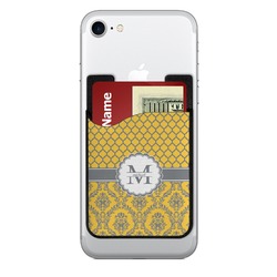 Damask & Moroccan 2-in-1 Cell Phone Credit Card Holder & Screen Cleaner (Personalized)