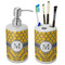 Damask & Moroccan Ceramic Bathroom Accessories Set (Personalized)