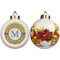 Damask & Moroccan Ceramic Christmas Ornament - Poinsettias (APPROVAL)