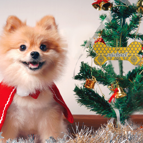 Damask & Moroccan Ceramic Flat Ornament - Bone (LIFESTYLE)