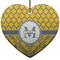 Damask & Moroccan Ceramic Flat Ornament - Heart (Front)