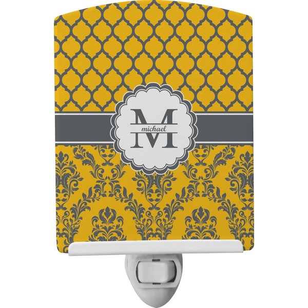 Custom Damask & Moroccan Ceramic Night Light (Personalized)