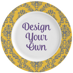 Damask & Moroccan Ceramic Dinner Plates (Set of 4) (Personalized)