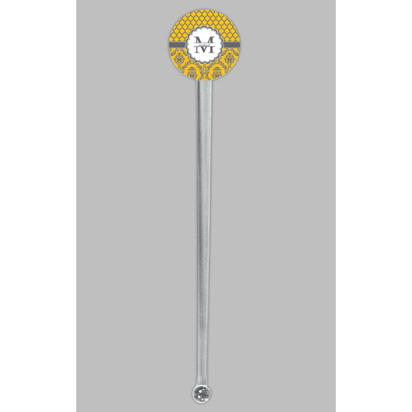 Damask & Moroccan Clear Plastic 7" Stir Stick - Round - Single Stick