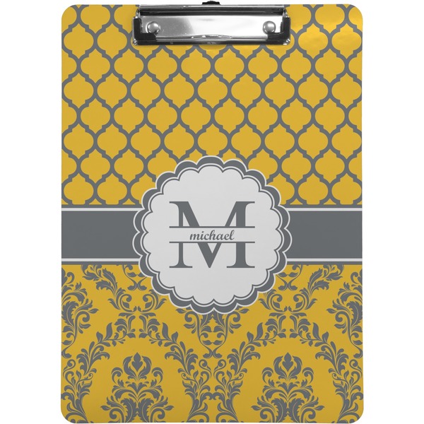 Custom Damask & Moroccan Clipboard (Letter Size) (Personalized)