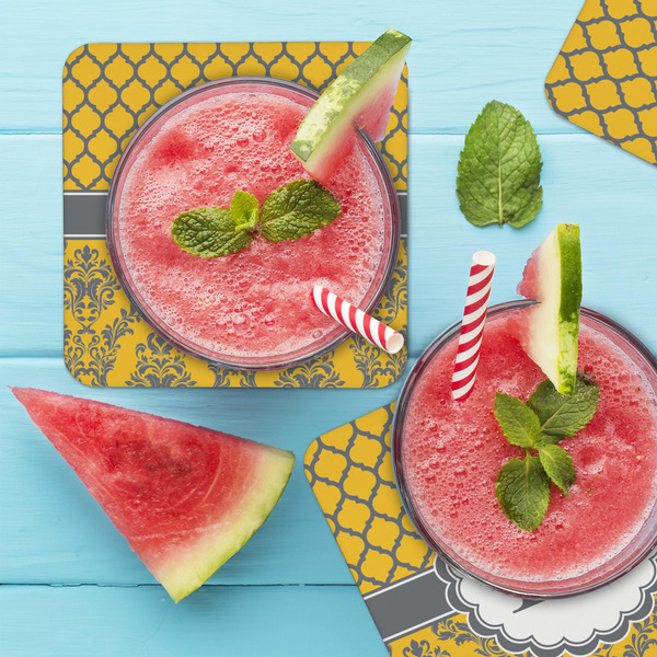 Damask & Moroccan Coaster Set - LIFESTYLE