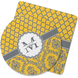 Damask & Moroccan Rubber Backed Coaster (Personalized)