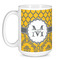 Damask & Moroccan Coffee Mug - 15 oz - White