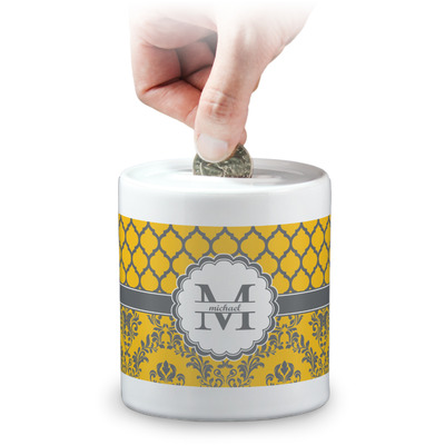 Damask & Moroccan Coin Bank (Personalized)