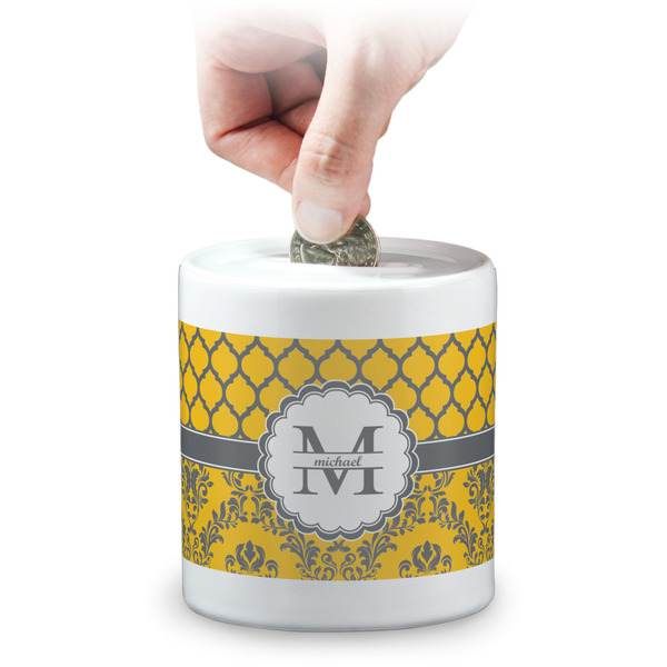 Custom Damask & Moroccan Coin Bank (Personalized)