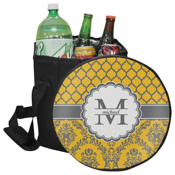 Custom Damask & Moroccan Collapsible Cooler & Seat (Personalized)