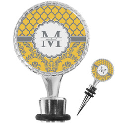 Damask & Moroccan Wine Bottle Stopper (Personalized)