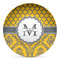 Damask & Moroccan Microwave Safe Plastic Plate - Composite Polymer (Personalized)