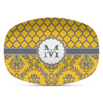 Damask & Moroccan Plastic Platter - Microwave & Oven Safe Composite Polymer (Personalized)