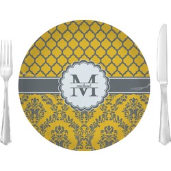 Damask & Moroccan 10" Glass Lunch / Dinner Plates - Single or Set (Personalized)