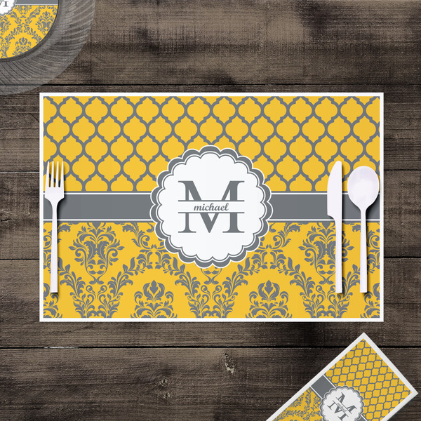Damask & Moroccan Disposable Paper Placemat - In Context