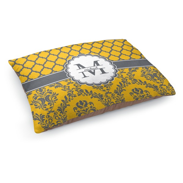 Custom Damask & Moroccan Dog Bed - Medium w/ Name and Initial