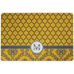 Damask & Moroccan Dog Food Mat w/ Name and Initial