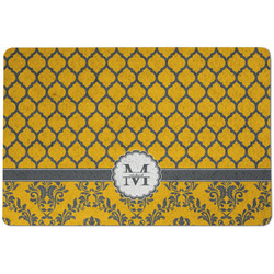 Damask & Moroccan Dog Food Mat w/ Name and Initial