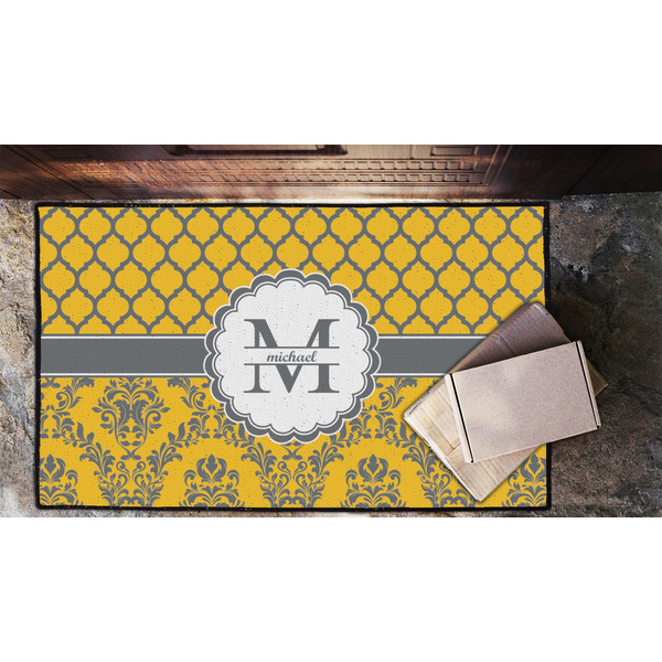 Damask & Moroccan Door Mat - LIFESTYLE (Lrg)