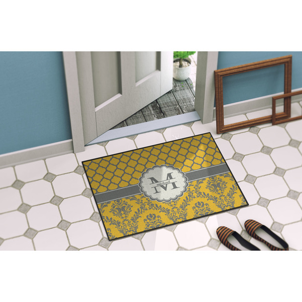 Damask & Moroccan Door Mat Lifestyle