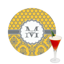 Damask & Moroccan Printed Drink Topper -  2.5" (Personalized)