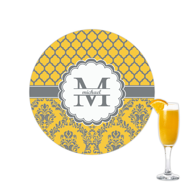Custom Damask & Moroccan Printed Drink Topper - 2.15" (Personalized)