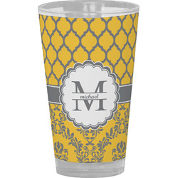 Damask & Moroccan Pint Glass - Full Color (Personalized)