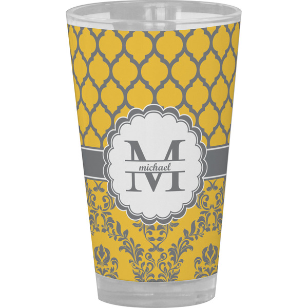 Custom Damask & Moroccan Pint Glass - Full Color (Personalized)