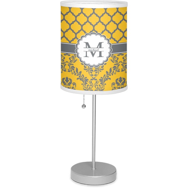 Custom Damask & Moroccan 7" Drum Lamp with Shade (Personalized)
