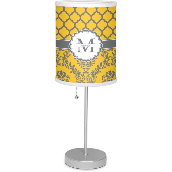 Custom Damask & Moroccan Lamp with Drum Shade (Personalized)