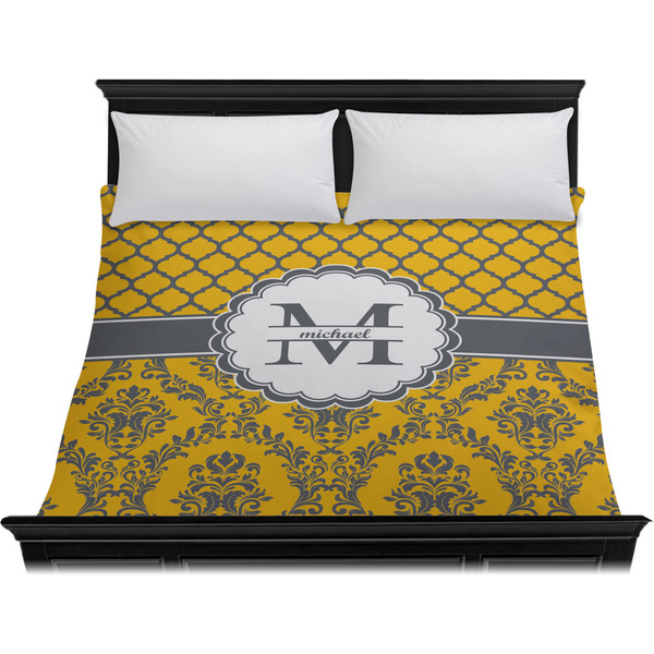 Damask & Moroccan Duvet Cover - King - On Bed - No Prop
