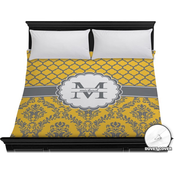 Custom Damask & Moroccan Duvet Cover - King (Personalized)