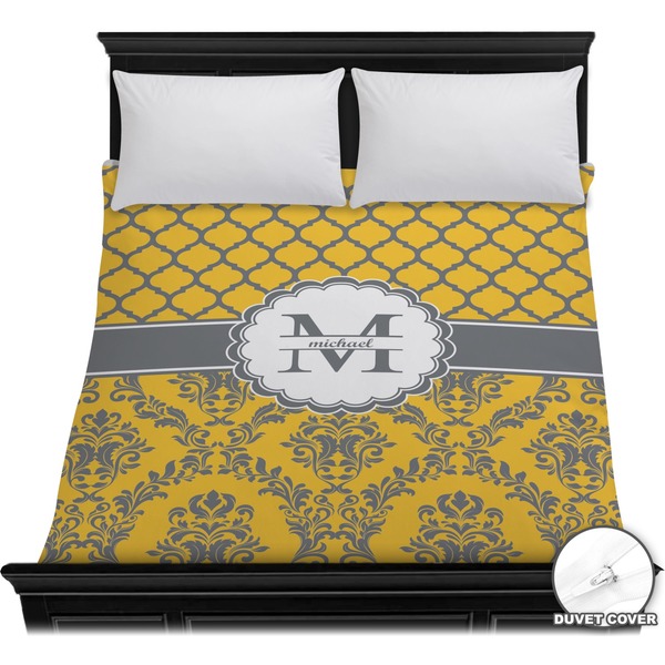 Custom Damask & Moroccan Duvet Cover - Full / Queen (Personalized)