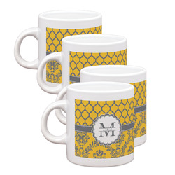 Damask & Moroccan Single Shot Espresso Cups - Set of 4 (Personalized)