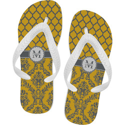 Damask & Moroccan Flip Flops - Large (Personalized)