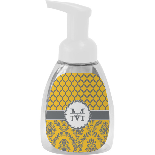 Custom Damask & Moroccan Foam Soap Bottle - White (Personalized)