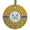 Damask & Moroccan Frosted Glass Ornament - Round