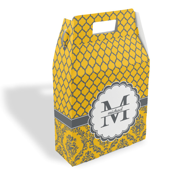 Custom Damask & Moroccan Gable Favor Box (Personalized)