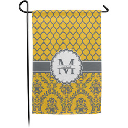 Damask & Moroccan Small Garden Flag - Single Sided w/ Name and Initial